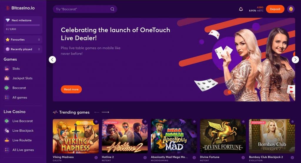 One notable feature of Bitcasino is its affiliation with Coingaming